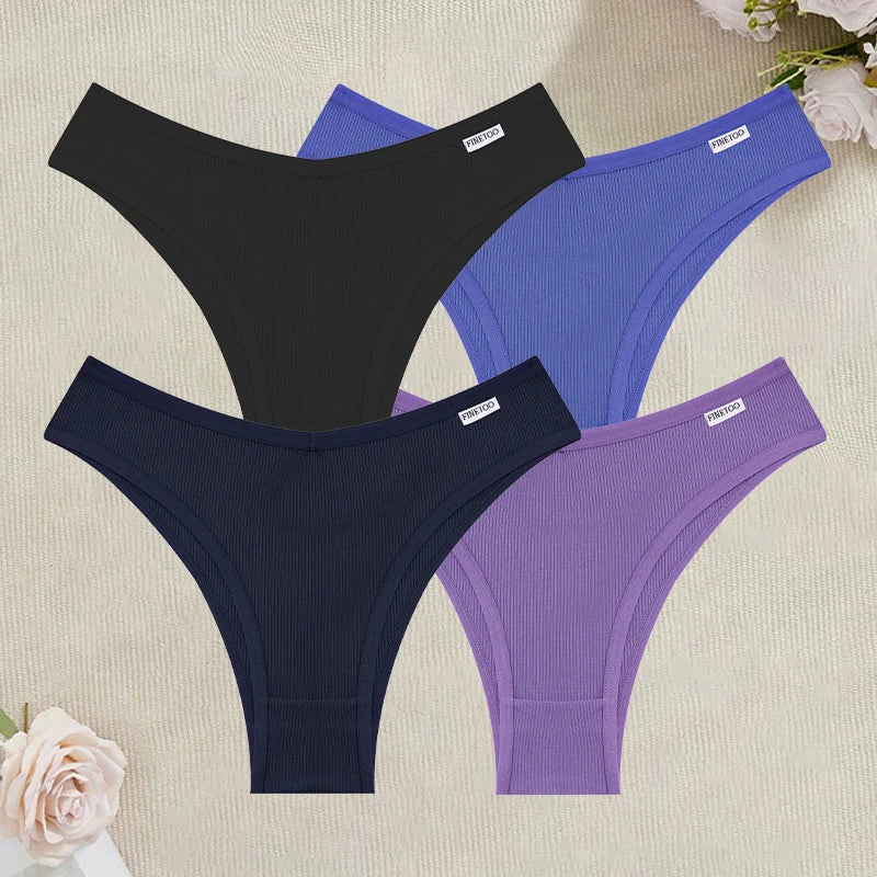 Low-Rise Cotton Bikini Panty – Letter Print Stretch