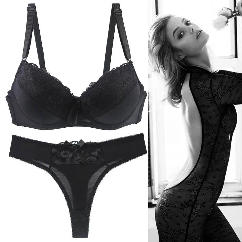 Feminine Lace Bra & Matching Panty Set