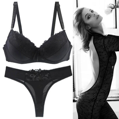 Feminine Lace Bra & Matching Panty Set