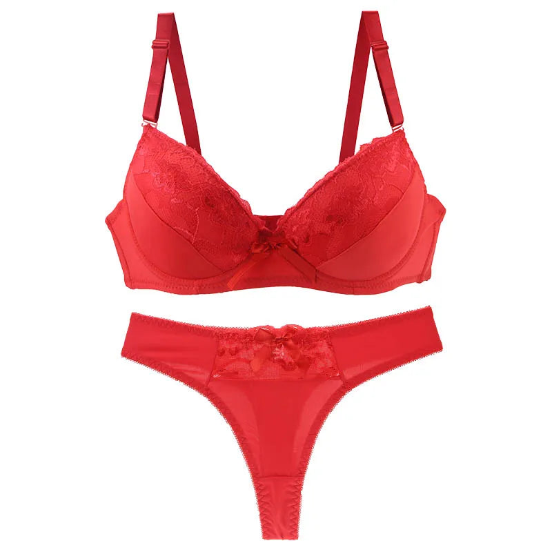 Feminine Lace Bra & Matching Panty Set