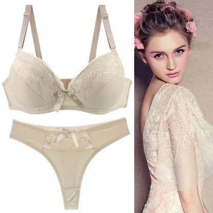 Feminine Lace Bra & Matching Panty Set