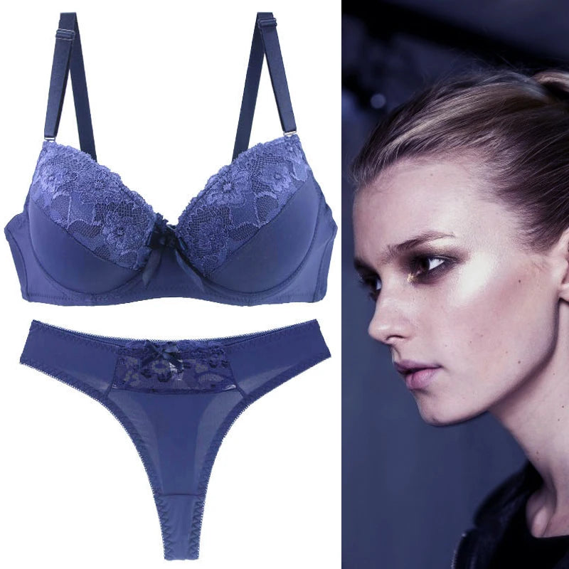 Feminine Lace Bra & Matching Panty Set
