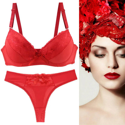 Feminine Lace Bra & Matching Panty Set