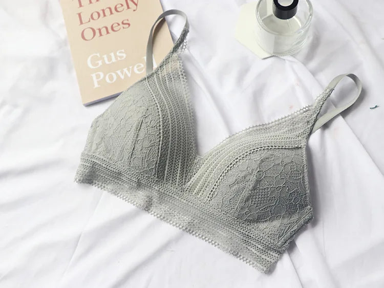 Push-Up Plunge Bra & amp Brief Set Lace Trim