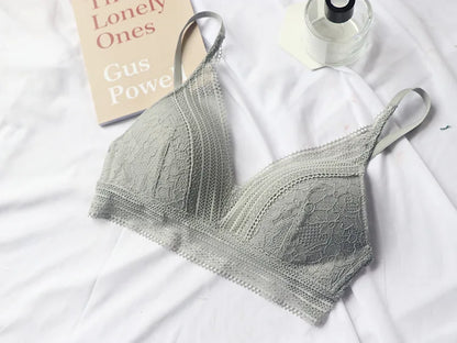 Push-Up Plunge Bra & amp Brief Set Lace Trim