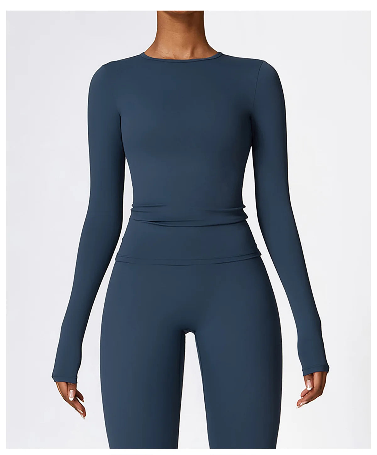 Long-Sleeve Quick-Dry Fitness Yoga T-Shirt – Slim Fit