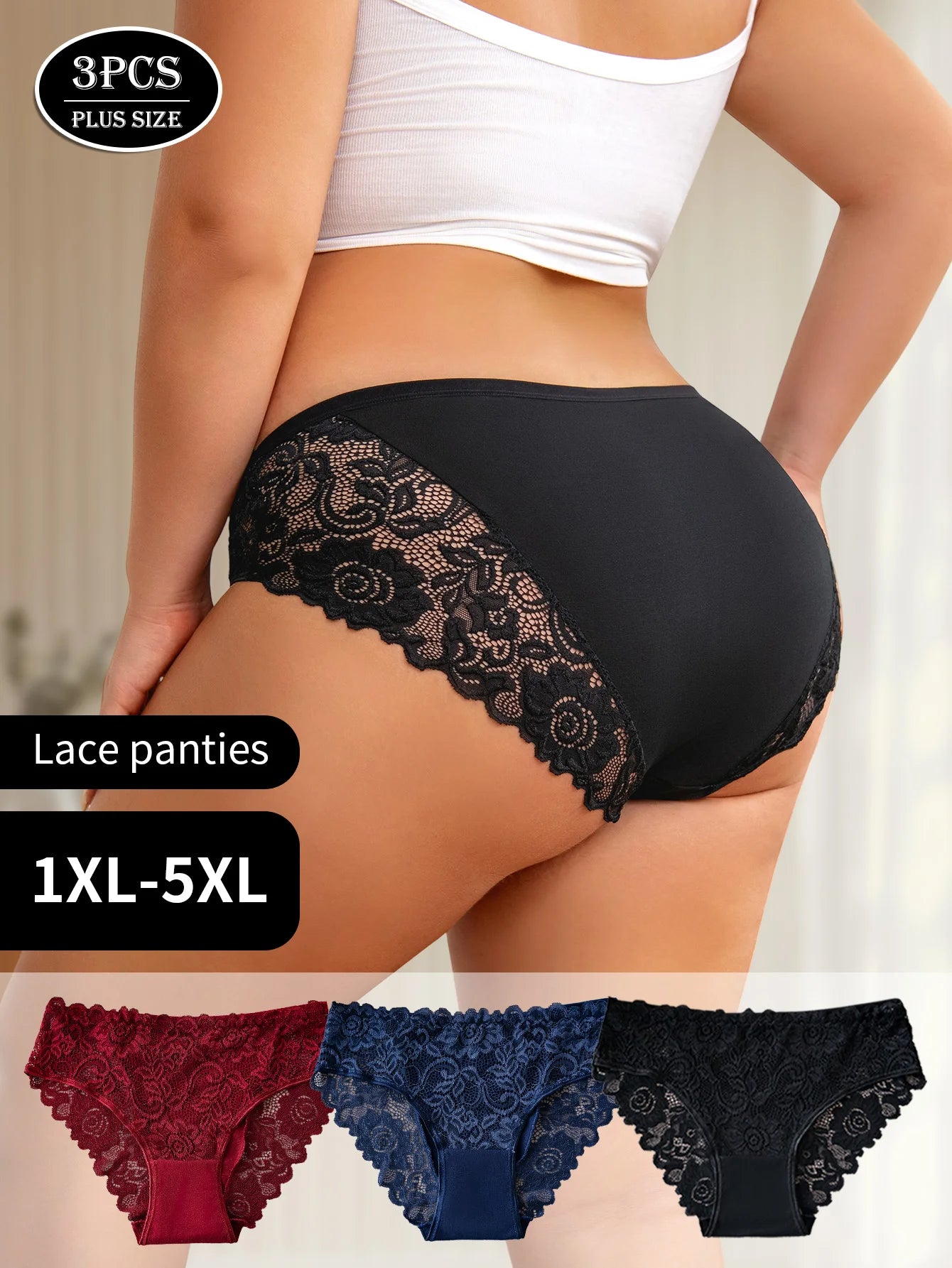 Delicate Hollow Embroidery Lace Panty