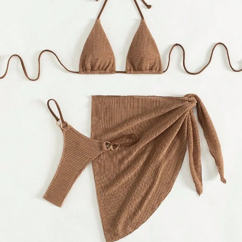 FORM Halter-Neck Three-Piece Swim Set
