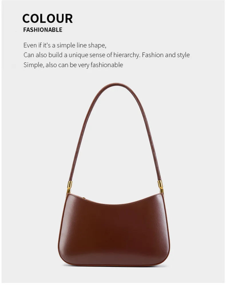 Split Leather Hobo Shoulder Bag – Soft Fashion Crossbody Pur