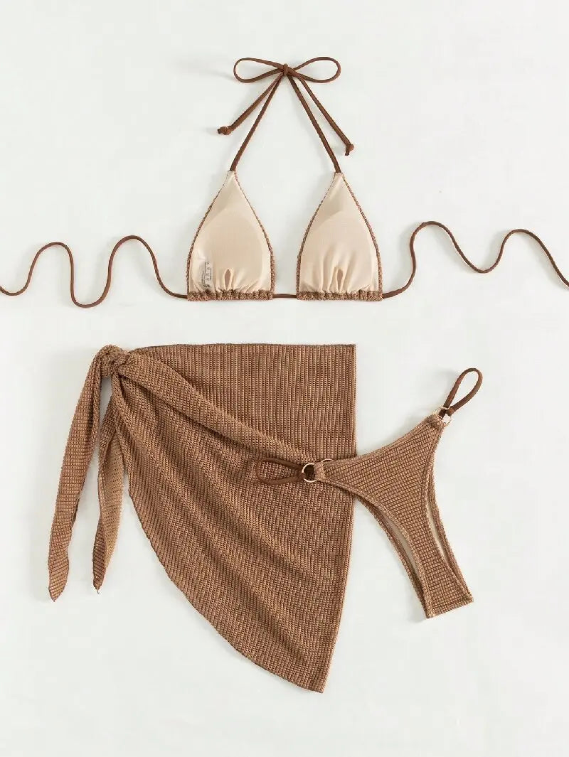 FORM Halter-Neck Three-Piece Swim Set