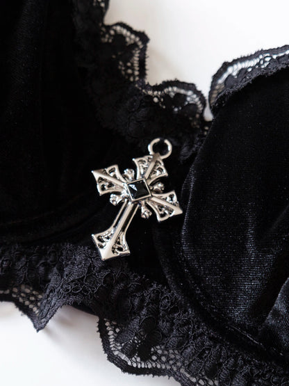 Unlined Sequined Underwire Bra & Brief Set