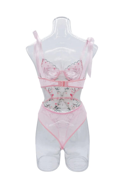 Floral Lace Underwire Bra & Brief Set