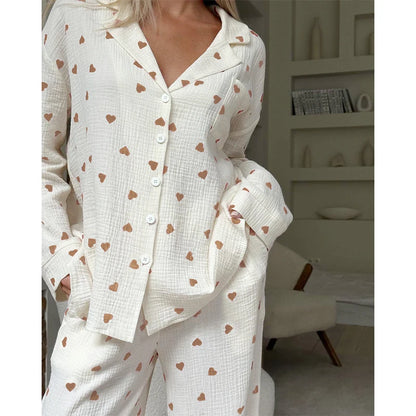 Elegant Love Heart Print Pyjama