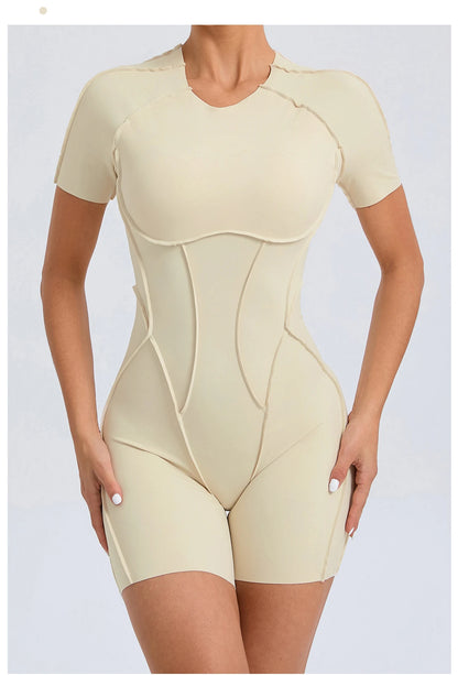 Sculpted Knee-Length Leggings with Elastic Waist