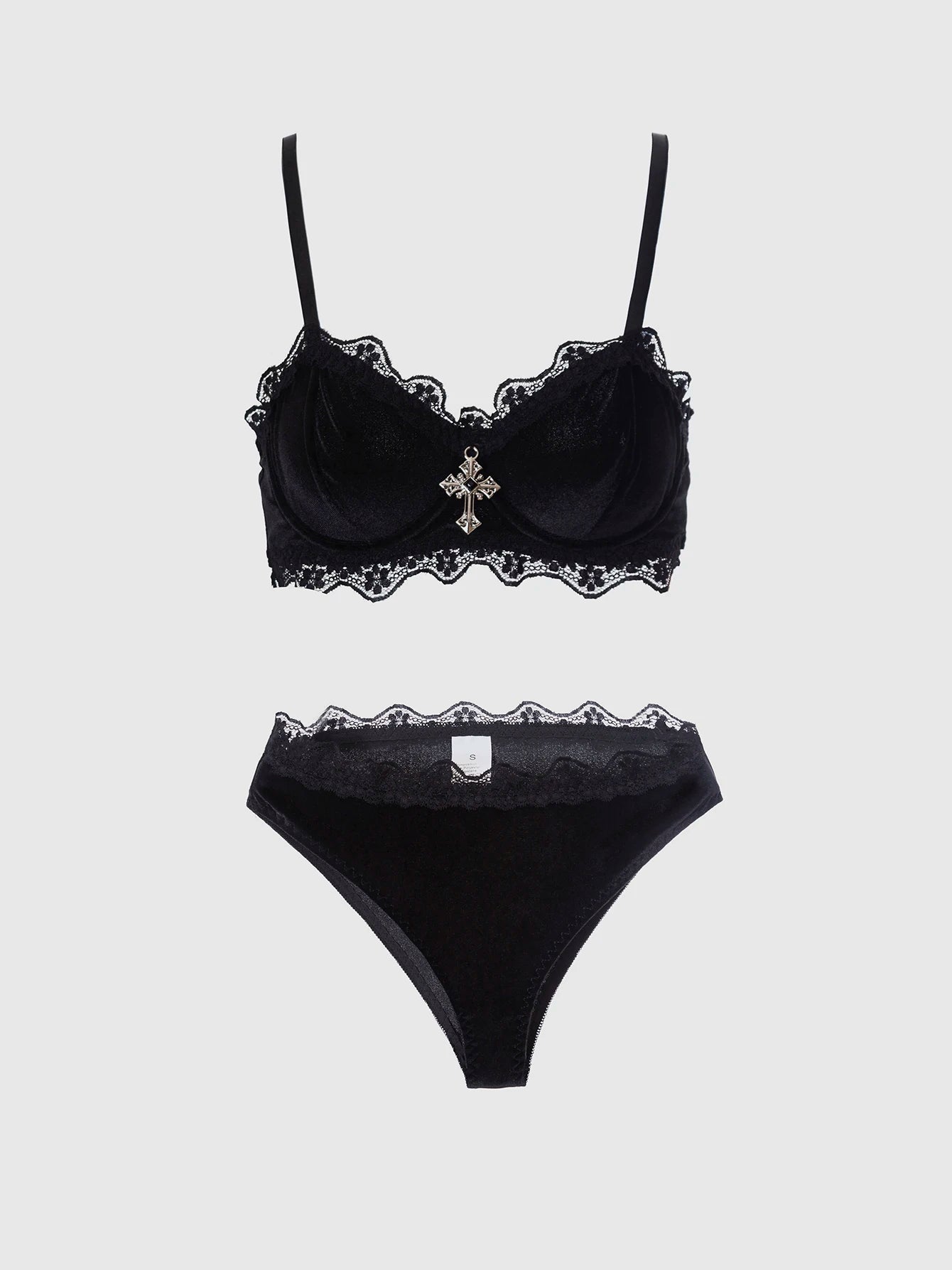 Unlined Sequined Underwire Bra & Brief Set