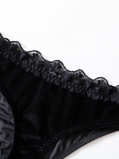 Unlined Sequined Underwire Bra & Brief Set