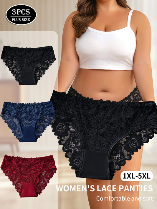 Delicate Hollow Embroidery Lace Panty