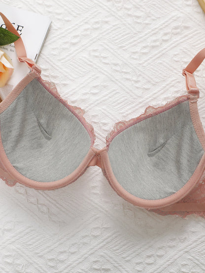 Embroidered Push-Up Bra