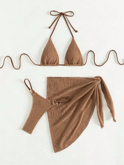 FORM Halter-Neck Three-Piece Swim Set