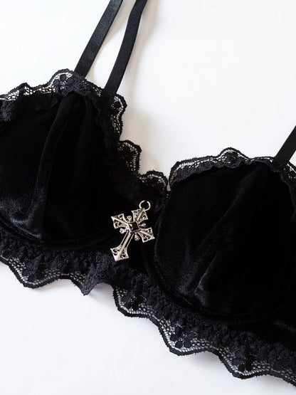 Unlined Sequined Underwire Bra & Brief Set