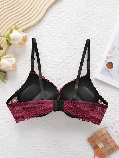 Red Lace Push-Up Underwire Bra & Set