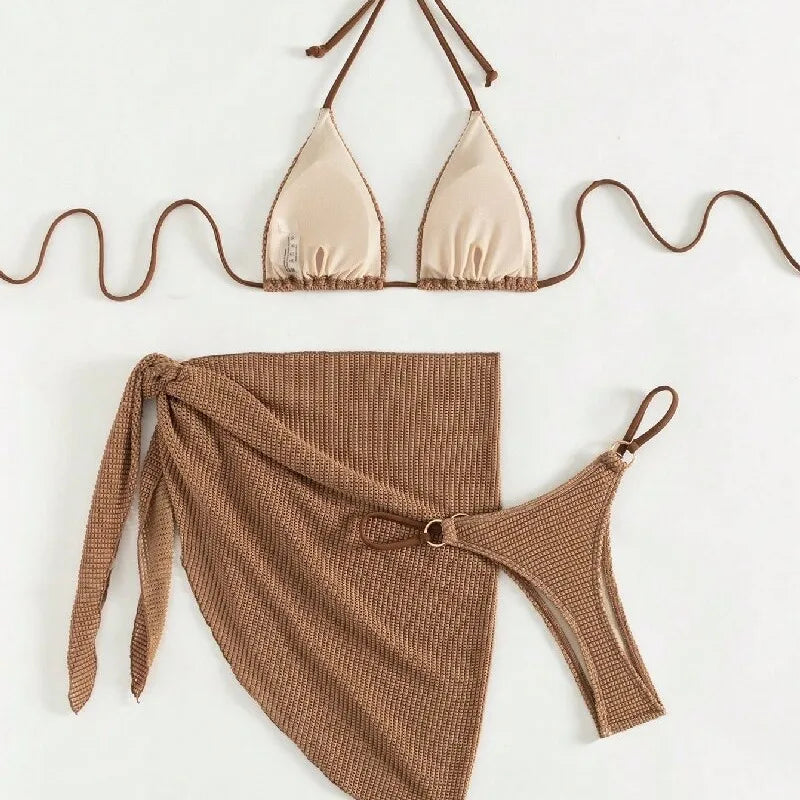 FORM Halter-Neck Three-Piece Swim Set