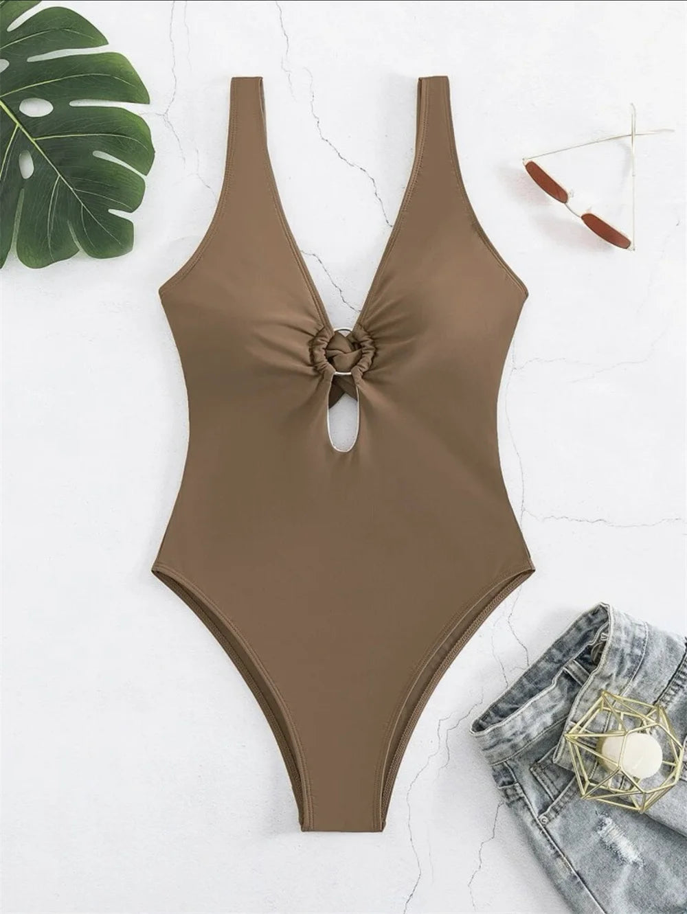 Hollow-Cut Beach Bikini Set