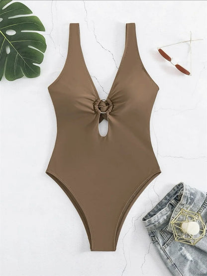 Hollow-Cut Beach Bikini Set