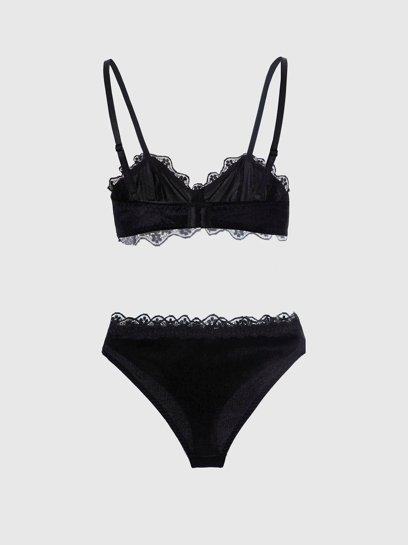 Unlined Sequined Underwire Bra & Brief Set