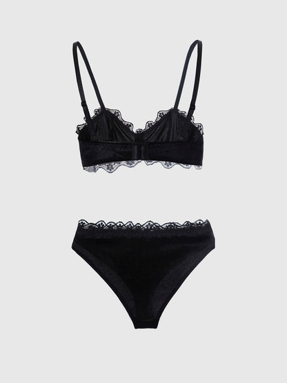 Unlined Sequined Underwire Bra & Brief Set