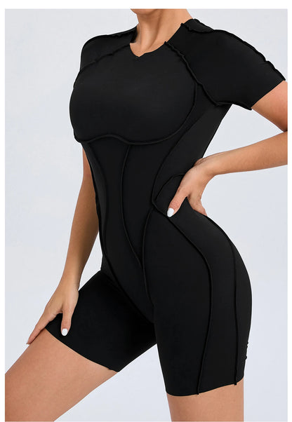 Sculpted Knee-Length Leggings with Elastic Waist